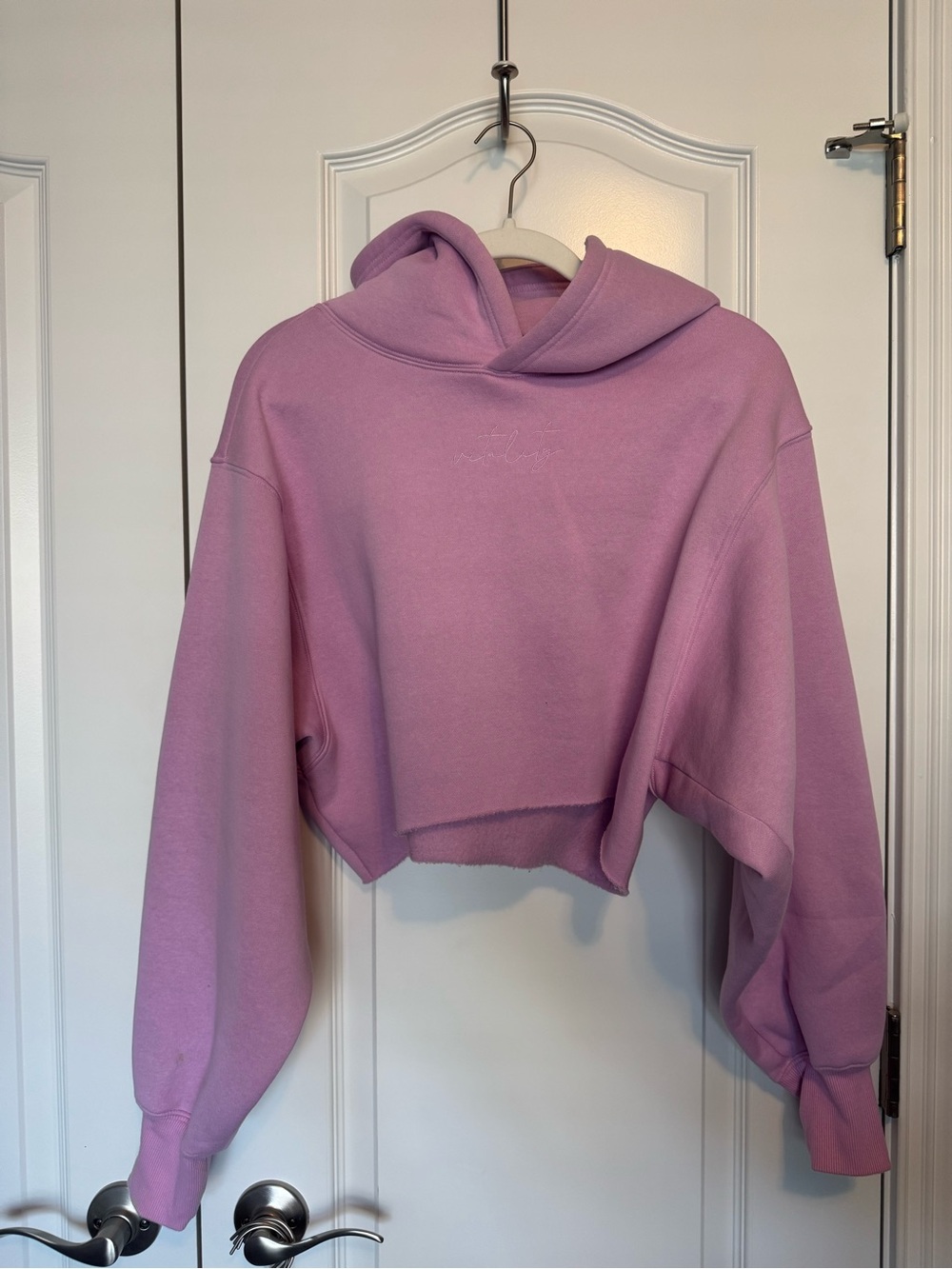 Vitality Balance Cropped Pink boxy dropped shoulders hoodie